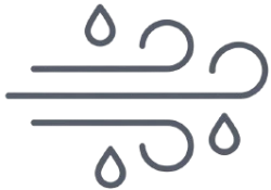 Wind and drops icon.